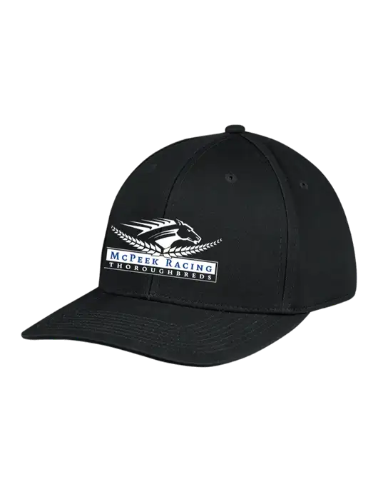 Premium Modern Structured Twill Black Snapback Cap w/McPeek Racing Logo