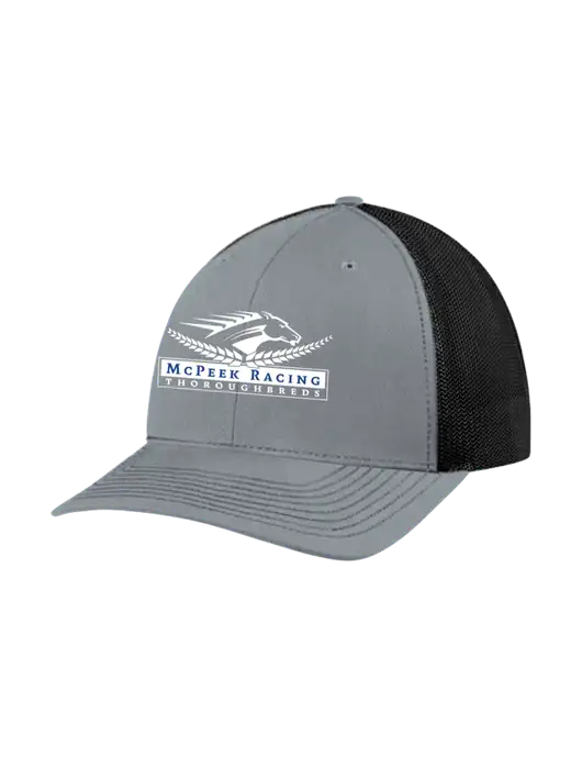 Richardson Adjustable Snapback Original 112 Trucker Cap Heather Grey w/Black Mesh w/McPeek Racing Logo