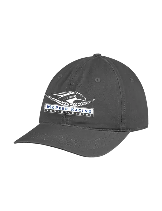 Garment Washed Unstructured Twill Charcoal Cap w/McPeek Racing Logo