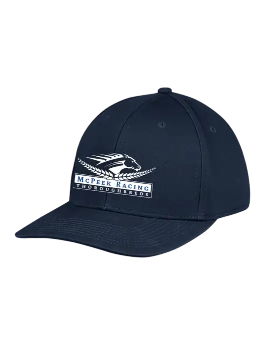Premium Modern Structured Twill Navy Snapback Cap w/McPeek Racing Logo