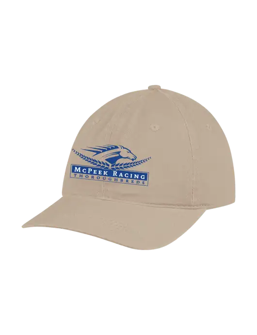 Garment Washed Unstructured Twill Tan Cap w/McPeek Racing Logo