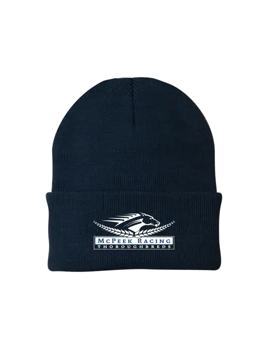 Navy Knit Cap w/McPeek Racing Logo