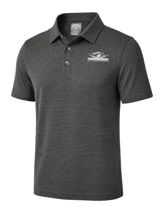 Callaway Black Fine Line Stripe Polo w/McPeek Racing Logo