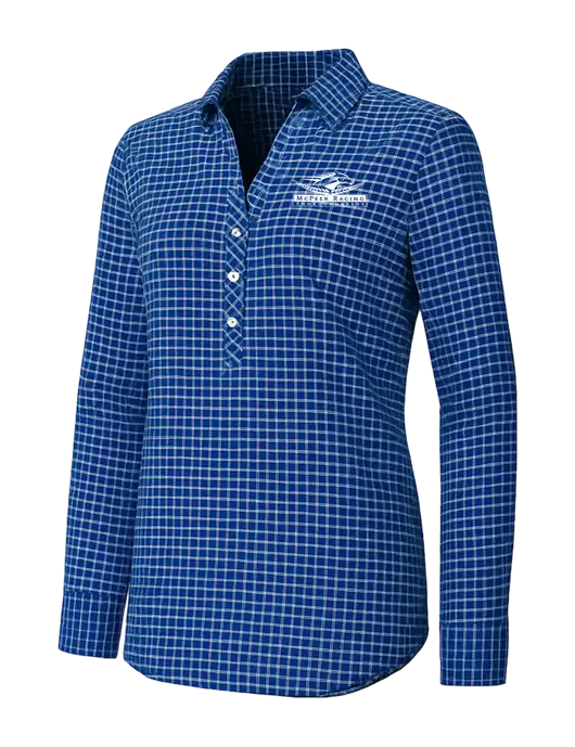 Womens Navy/White City Stretch Shirt w/McPeek Racing Logo