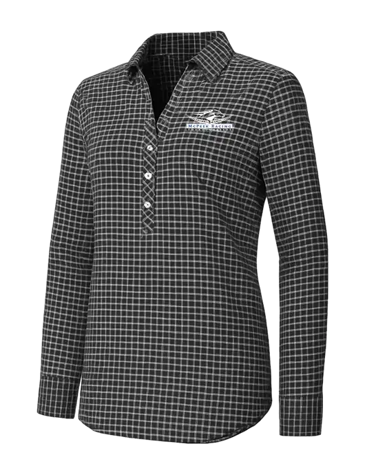 Womens Dark Grey/White City Stretch Shirt w/McPeek Racing Logo