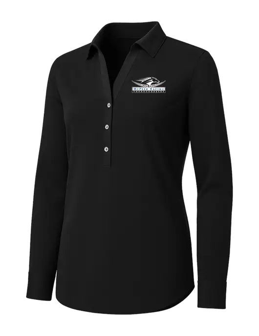Womens Black City Stretch Shirt w/McPeek Racing Logo