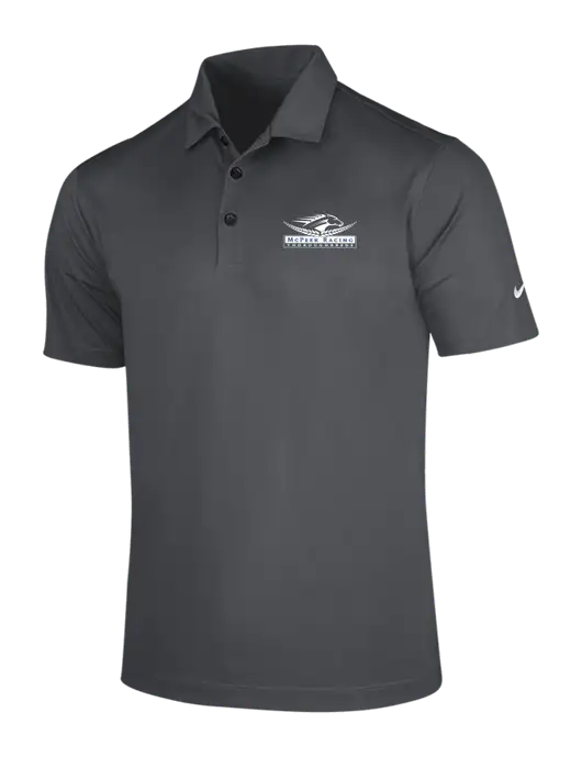 NIKE Dark Grey Dri-Fit Vertical Mesh Polo w/McPeek Racing Logo