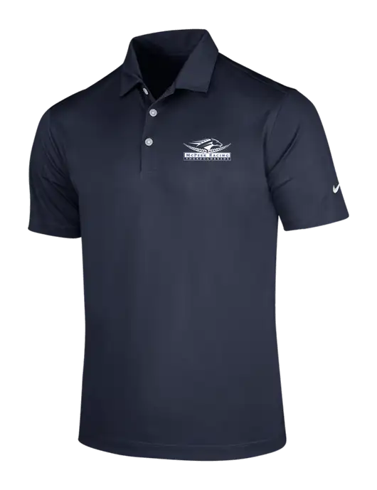 NIKE Dark Navy Dri-Fit Vertical Mesh Polo w/McPeek Racing Logo