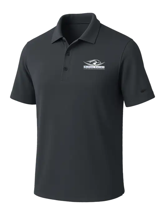 NIKE Dark Grey Dri-Fit Micro Pique Polo w/McPeek Racing Logo