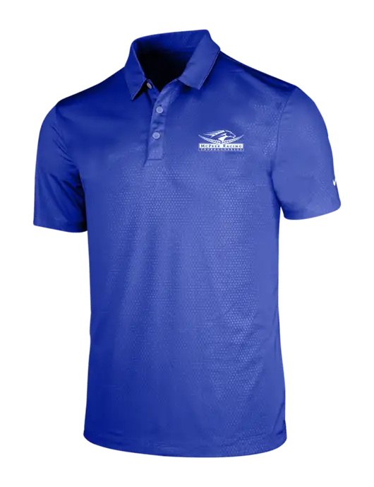 NIKE Dark Royal Dri-Fit Embossed Tri-Blade Polo w/McPeek Racing Logo