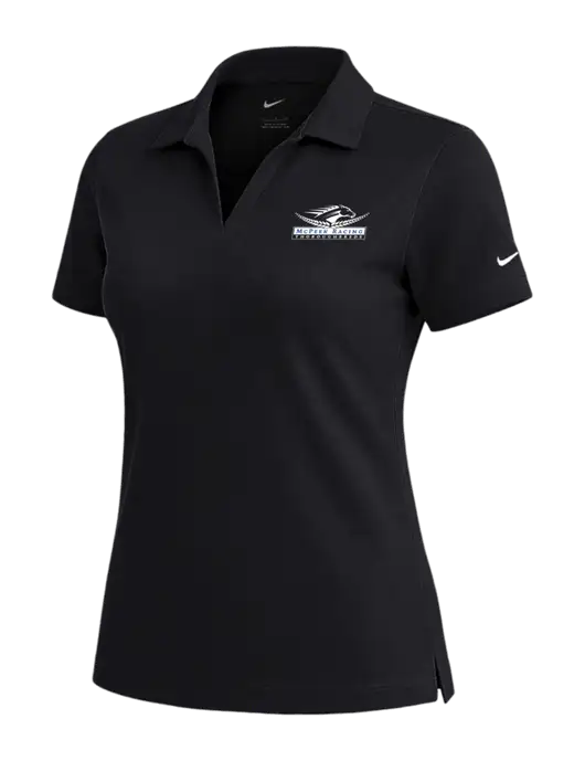 NIKE Black Womens Dri-Fit Micro Pique Polo w/McPeek Racing Logo