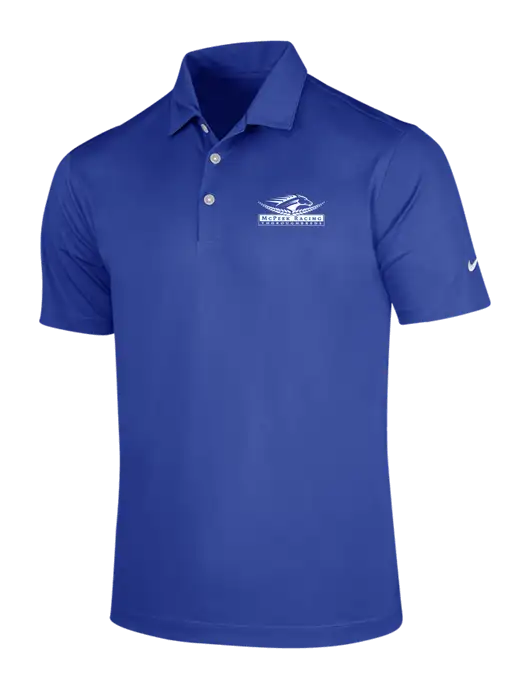 NIKE Dark Royal Dri-Fit Vertical Mesh Polo w/McPeek Racing Logo