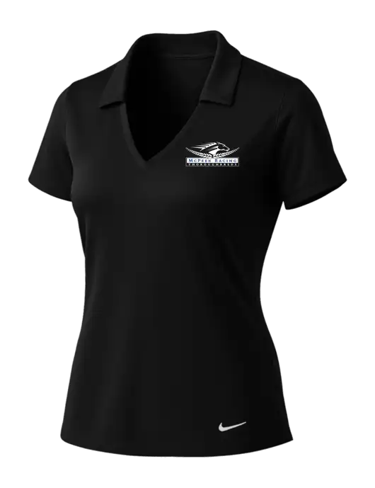 NIKE Black Womens Dri-Fit Vertical Mesh Polo w/McPeek Racing Logo
