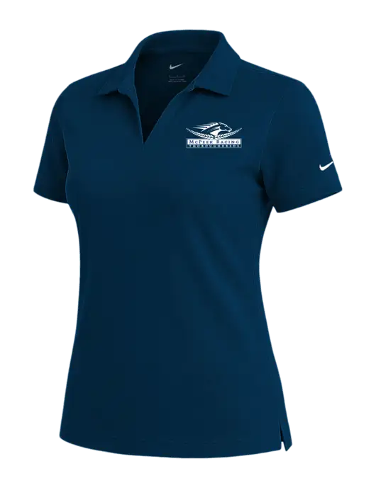NIKE Navy Womens Dri-Fit Micro Pique Polo w/McPeek Racing Logo