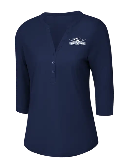OGIO Navy Jewel Henley w/McPeek Racing Logo