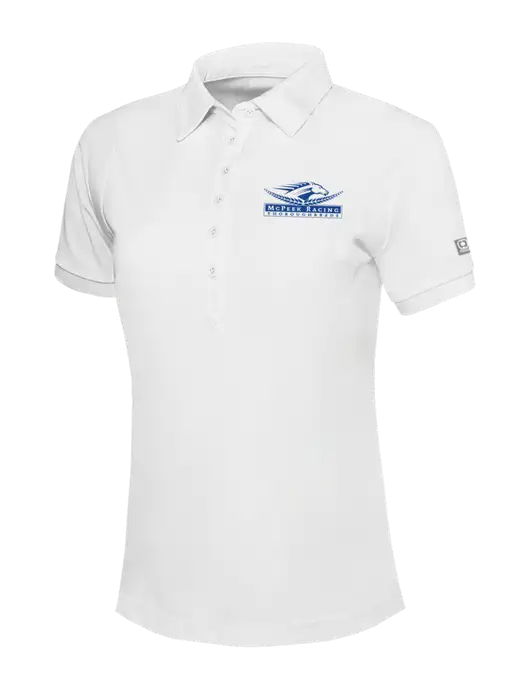 OGIO Womens Bright White Jewel Polo w/McPeek Racing Logo