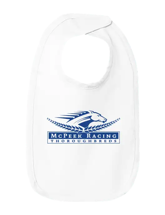 Rabbit Skins White Infant Premium Jersey Bib w/McPeek Racing Logo