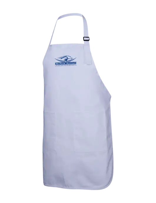 Full-Length White Apron With Pockets w/McPeek Racing Logo