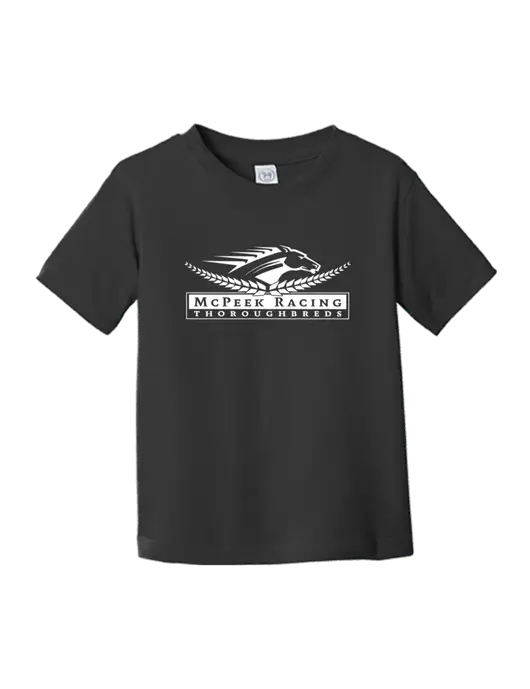 Rabbit Skins Black Toddler Fine Jersey Tee w/McPeek Racing Logo