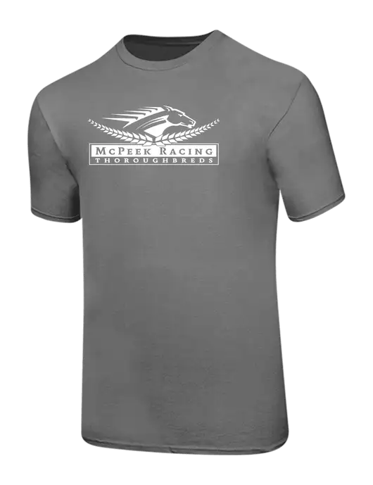 Ring Spun Medium Grey 4.5 oz T-Shirt w/McPeek Racing Logo