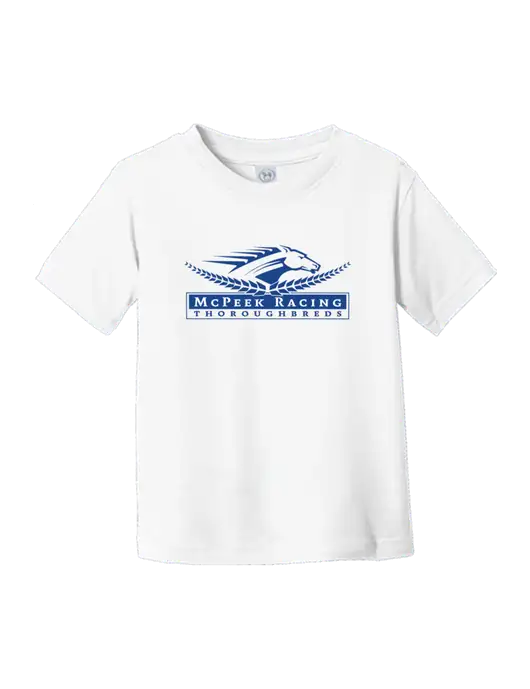 Rabbit Skins White Toddler Fine Jersey Tee w/McPeek Racing Logo