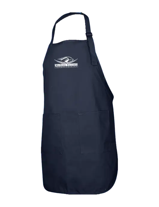 Full-Length Navy Apron With Pockets w/McPeek Racing Logo