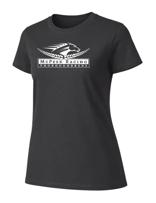 Womens Ring Spun Charcoal 4.5 oz T-Shirt w/McPeek Racing Logo
