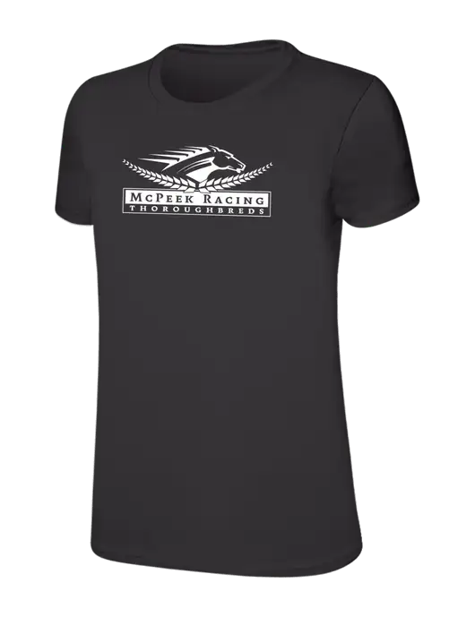 Womens Ring Spun Charcoal 4.5 oz T-Shirt w/McPeek Racing Logo