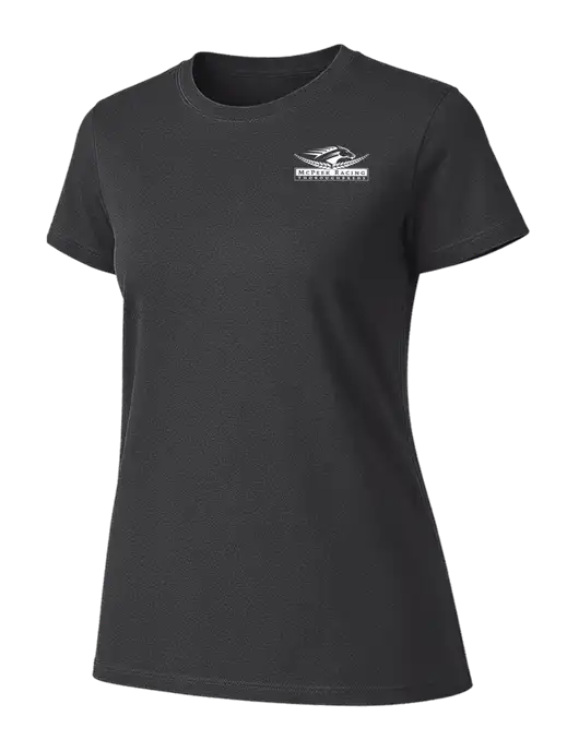 Womens Ring Spun Charcoal 4.5 oz T-Shirt w/McPeek Racing Logo