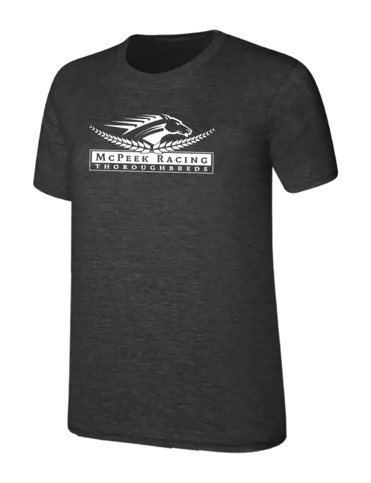 Womens Ring Spun Dark Heather Grey 4.5 oz T-Shirt w/McPeek Racing Logo