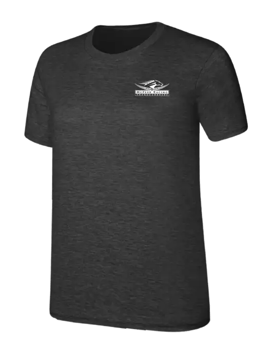 Womens Ring Spun Dark Heather Grey 4.5 oz T-Shirt w/McPeek Racing Logo