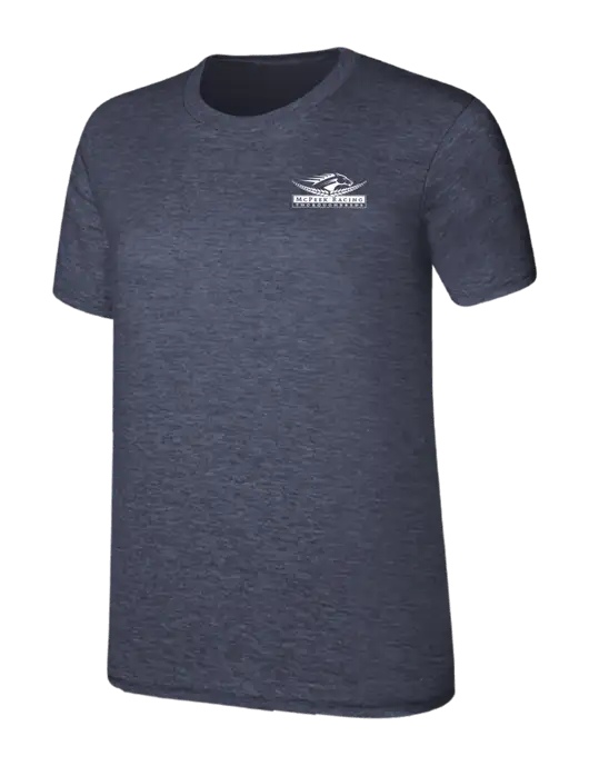 Womens Ring Spun Heather Navy 4.5 oz T-Shirt w/McPeek Racing Logo