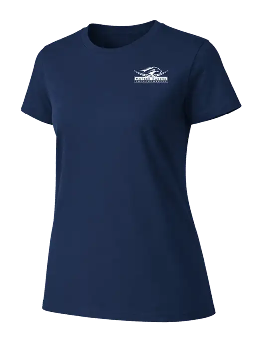 Womens Ring Spun Navy 4.5 oz T-Shirt w/McPeek Racing Logo