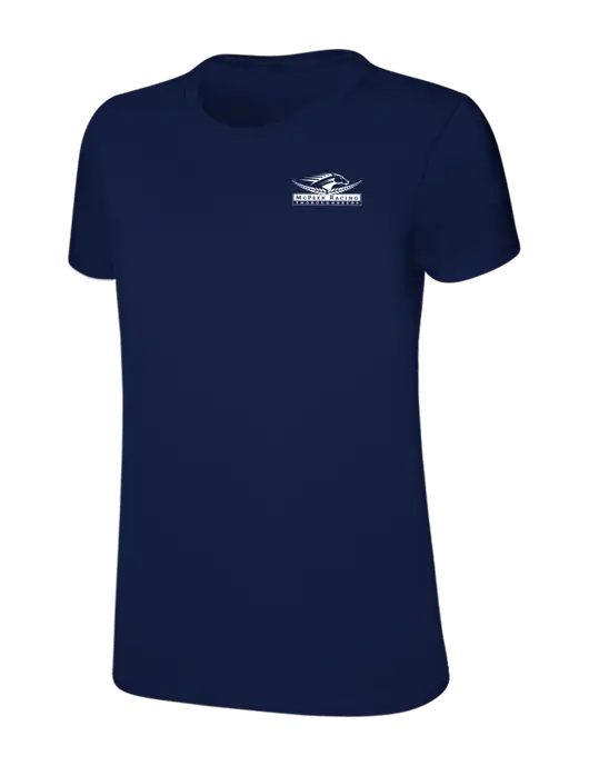 Womens Ring Spun Navy 4.5 oz T-Shirt w/McPeek Racing Logo
