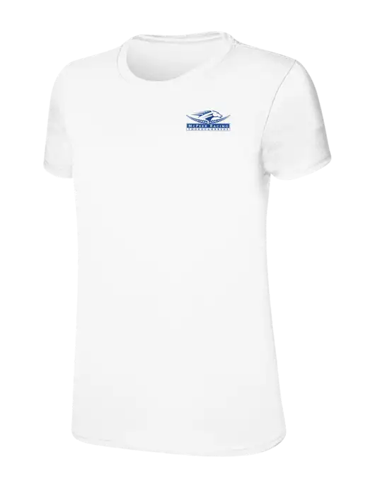 Womens Ring Spun White 4.5 oz T-Shirt w/McPeek Racing Logo