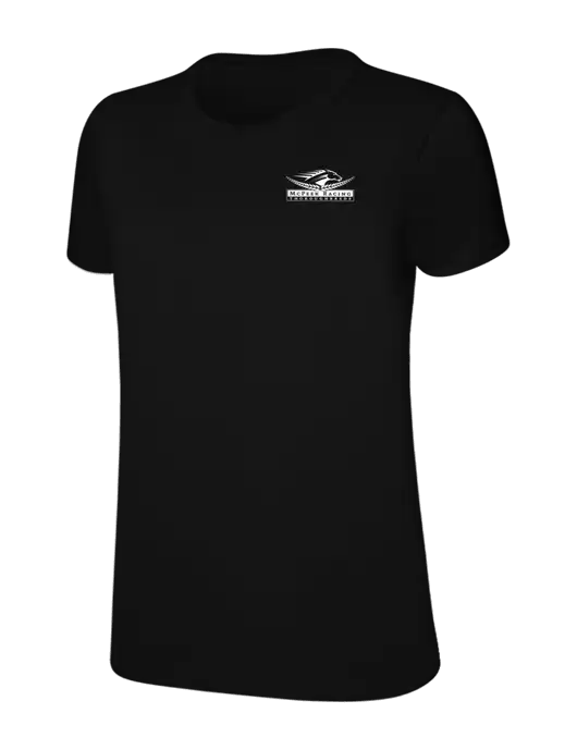 Womens Ring Spun Jet Black 4.5 oz T-Shirt w/McPeek Racing Logo