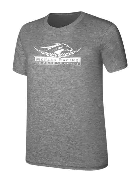 Womens Ring Spun Light Grey Heather 4.5 oz T-Shirt w/McPeek Racing Logo