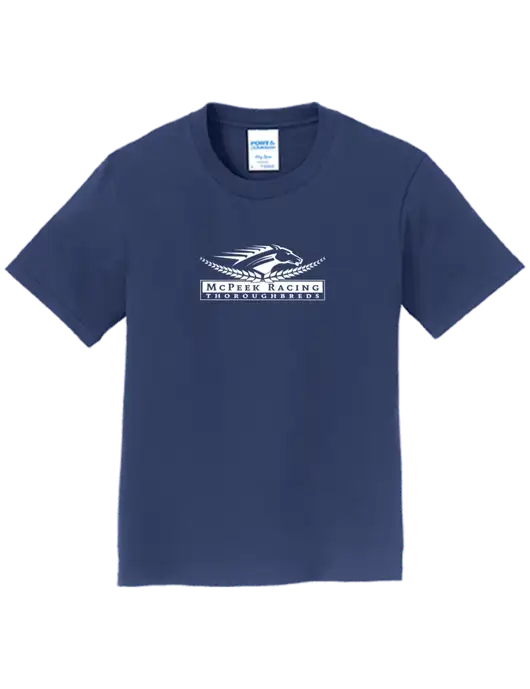 Youth Ring Spun Navy 4.5 oz T-Shirt w/McPeek Racing Logo