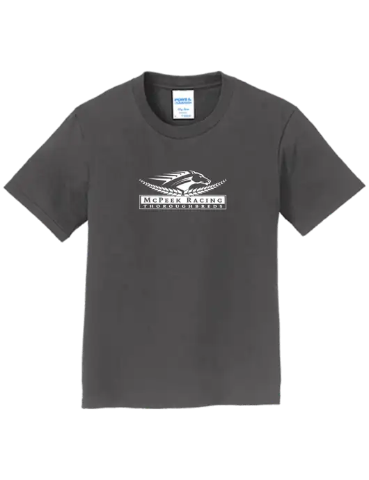 Youth Ring Spun Charcoal 4.5 oz T-Shirt w/McPeek Racing Logo