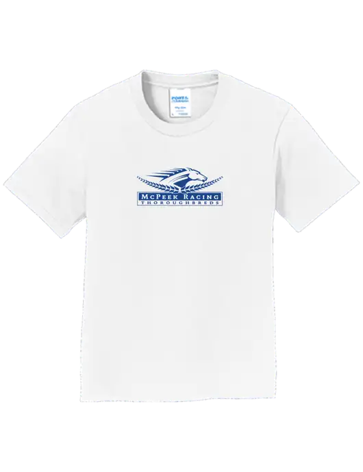 Youth Ring Spun White 4.5 oz T-Shirt w/McPeek Racing Logo
