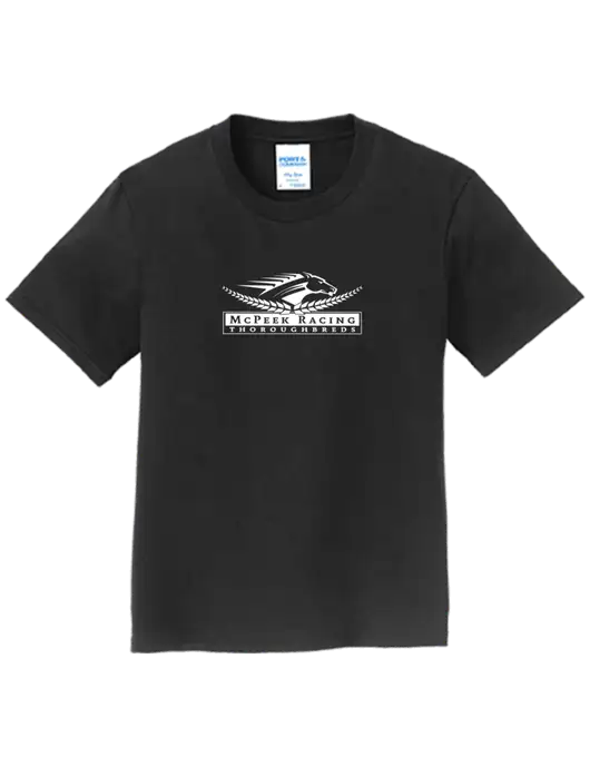 Youth Ring Spun Jet Black 4.5 oz T-Shirt w/McPeek Racing Logo