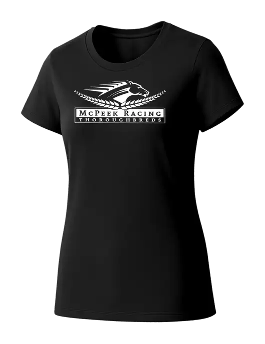Womens Seriously Soft Black T-Shirt w/McPeek Racing Logo
