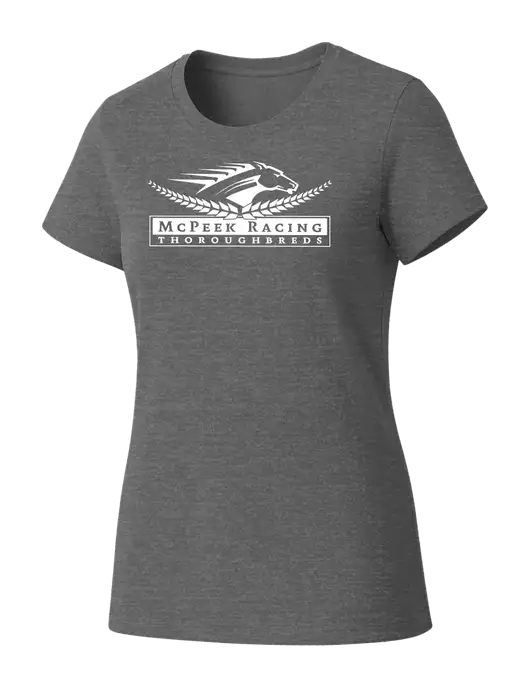 Womens Seriously Soft Grey Frost T-Shirt w/McPeek Racing Logo