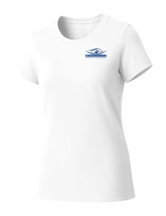 Womens Seriously Soft White T-Shirt w/McPeek Racing Logo