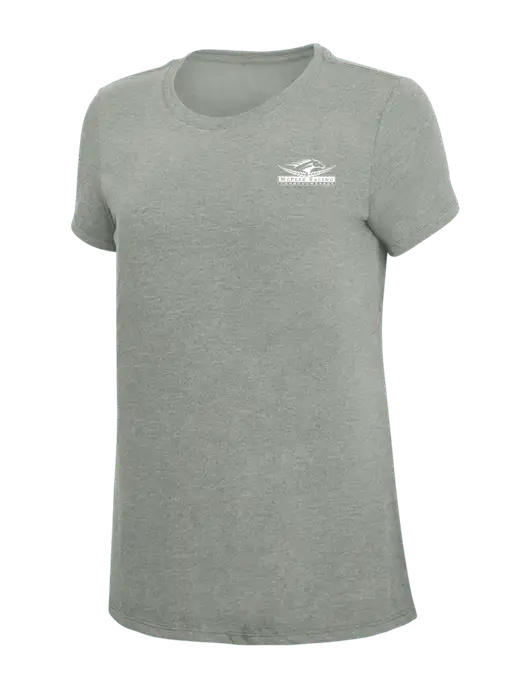 Womens Simply Soft Grey Frost 4.5oz  Poly/Combed Ring Spun Cotton T-Shirt w/McPeek Racing Logo