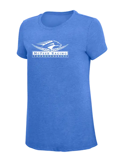 Womens Simply Soft Royal Frost 4.5oz  Poly/Combed Ring Spun Cotton T-Shirt w/McPeek Racing Logo