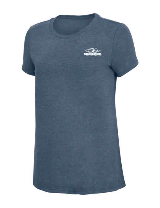 Womens Simply Soft Navy Frost 4.5oz  Poly/Combed Ring Spun Cotton T-Shirt w/McPeek Racing Logo