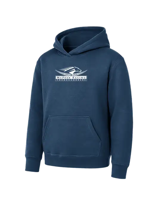 Youth Navy 7.8 oz Pullover Hooded Sweatshirt w/McPeek Racing Logo