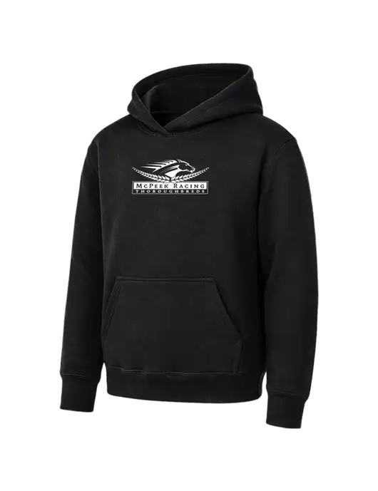 Youth Black 7.8 oz Pullover Hooded Sweatshirt w/McPeek Racing Logo