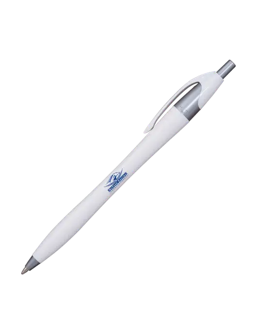 Novella White/Silver Shimmer Pen - Blue Ink w/McPeek Racing Logo